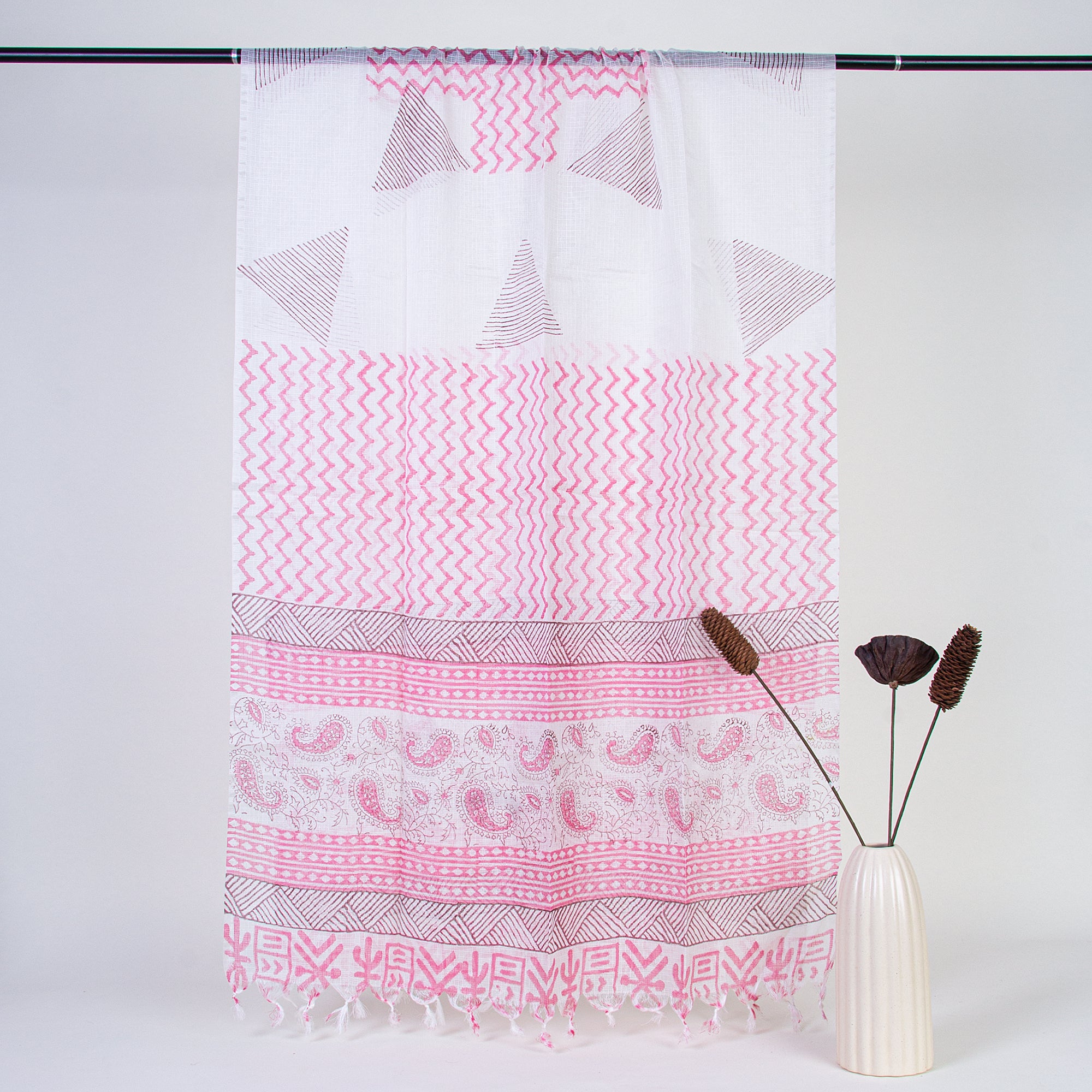Paisley Print Cotton Suit Material for Women &amp; Kota Doria Dupatta