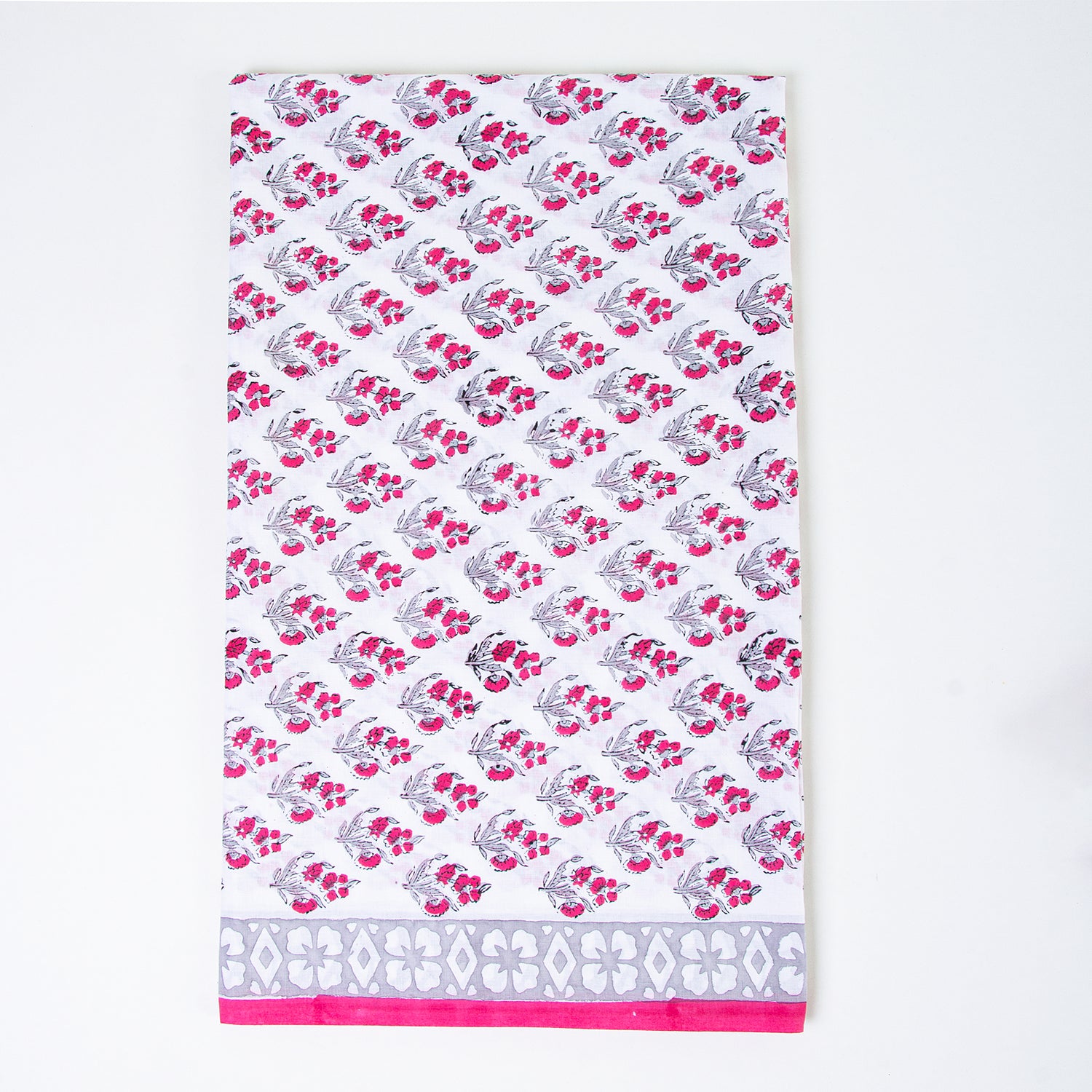 Pink Hand Block Printed Cotton Suits with Cotton Dupatta