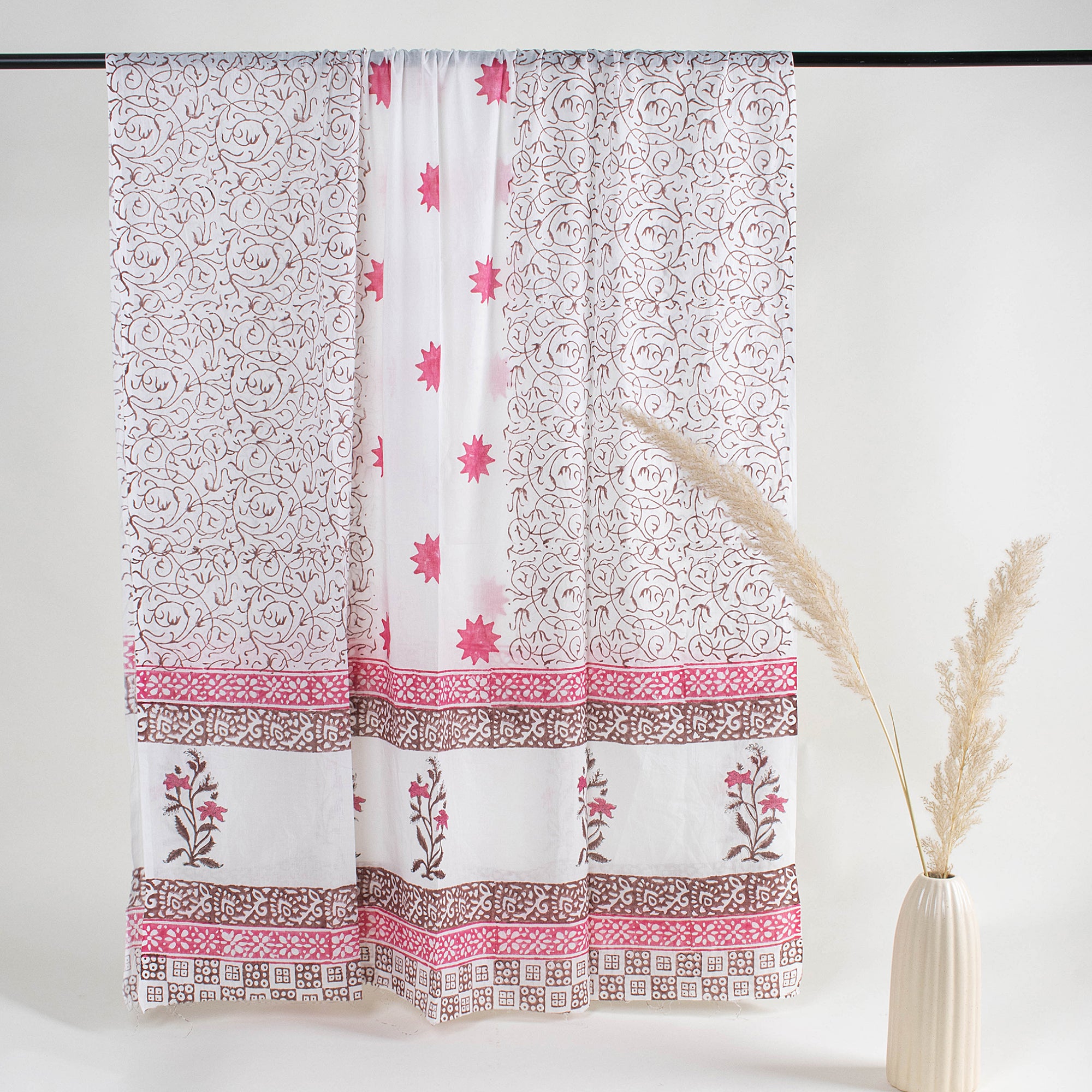 Pink Floral Cotton Suit Material
