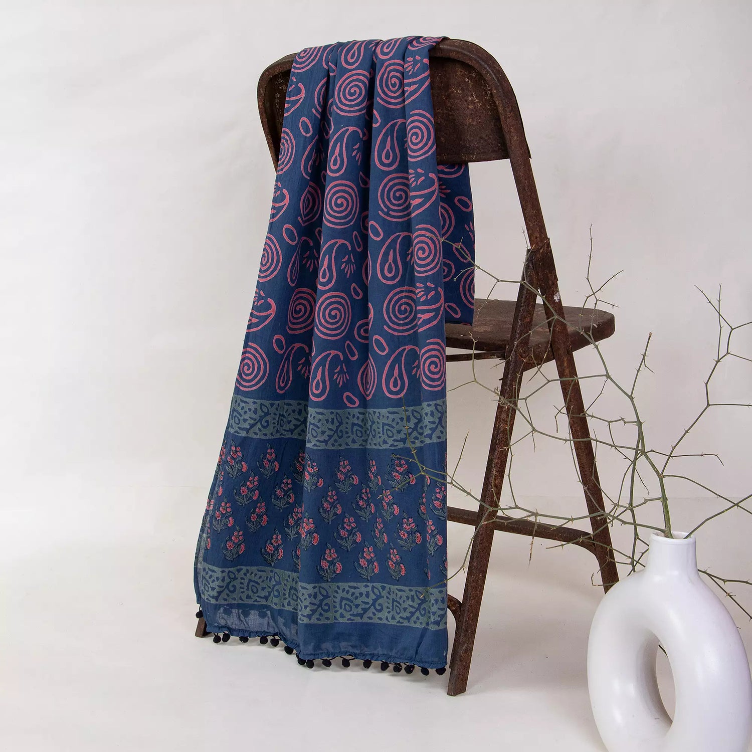 Ultra Soft Red Paisley Printed Dupatta for Girls