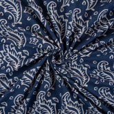 Unique Floral Handmade Block Print Indigo Cotton Material Fabric