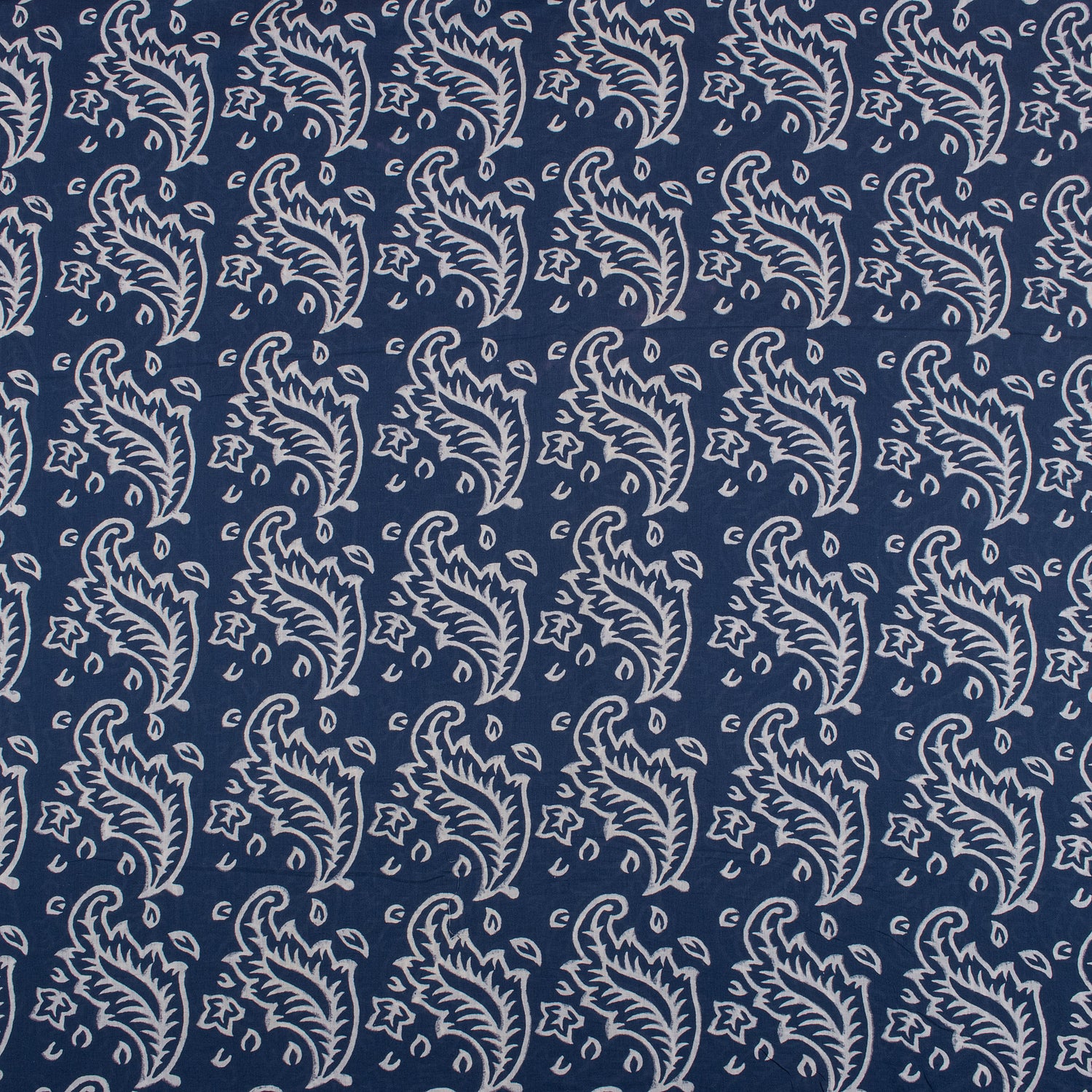 Unique Floral Handmade Block Print Indigo Cotton Material Fabric