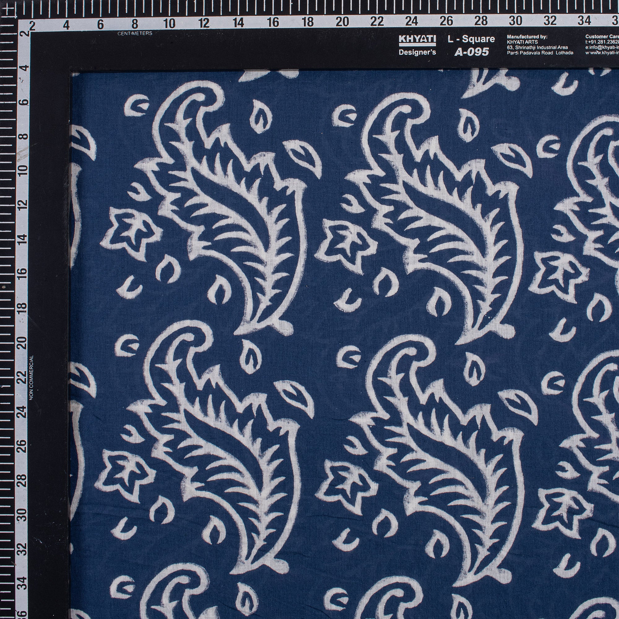 Unique Floral Handmade Block Print Indigo Cotton Material Fabric