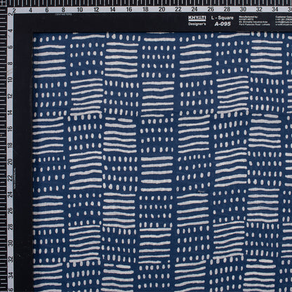 Unique Hand Block Indigo Dyed Fabric