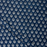 Unique Indigo Floral Organic Cotton Fabric By the Yrad