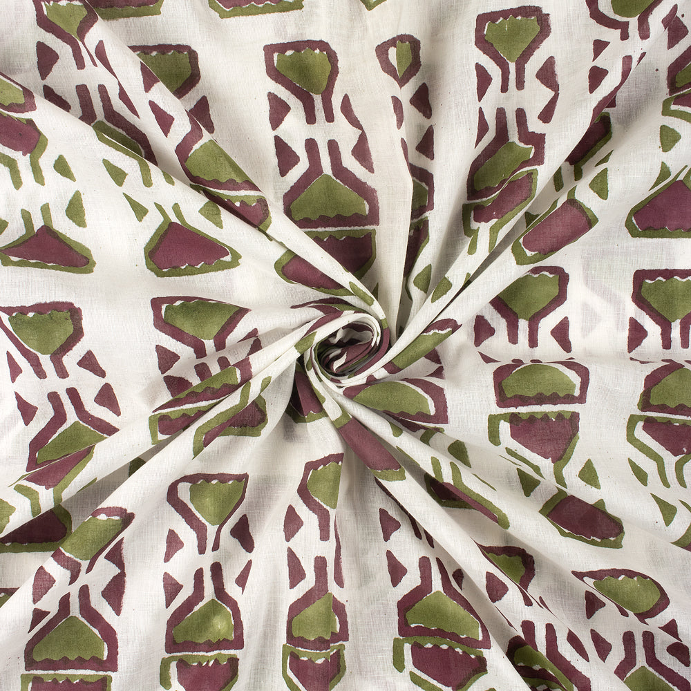 Geometrical Hand Block Print Cotton Fabric