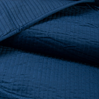 Handmade Luxury Solid Blue Velvet Comforter Blanket