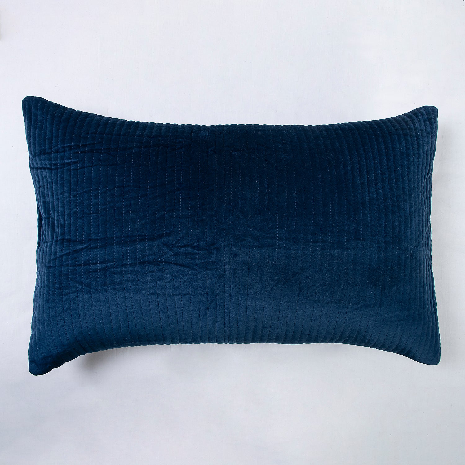 Handmade Luxury Solid Blue Velvet pillow 