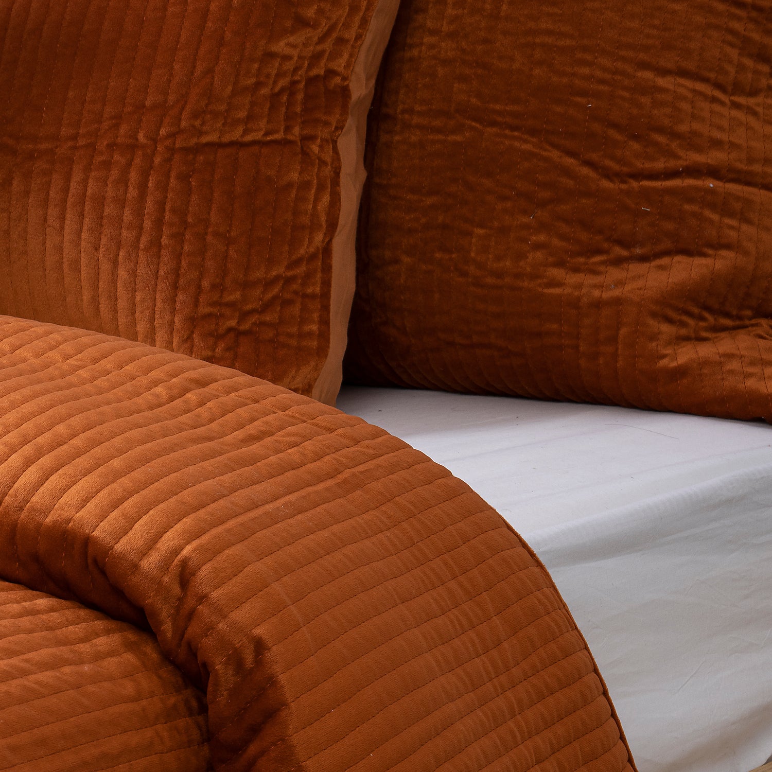 Beautiful Handmade Orange Velvet Luxury Comforter