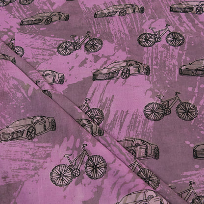 Vehicle Pure Cotton Mud Resist Hand Block Print Fabric