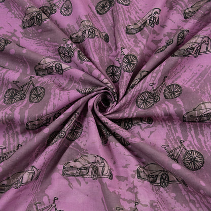 Vehicle Pure Cotton Mud Resist Hand Block Print Fabric