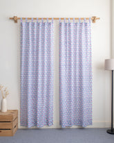 Vintage Floral Block Print Cotton Curtains in India