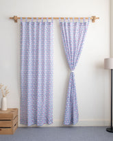 Vintage Floral Block Print Cotton Curtains in India
