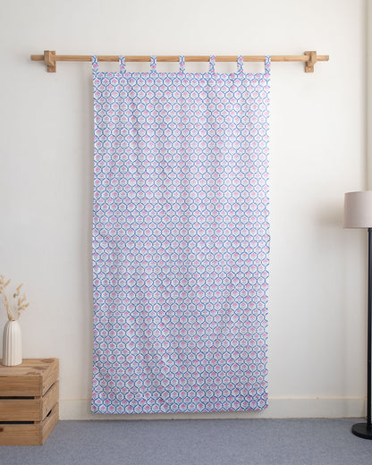 Vintage Floral Block Print Cotton Curtains in India