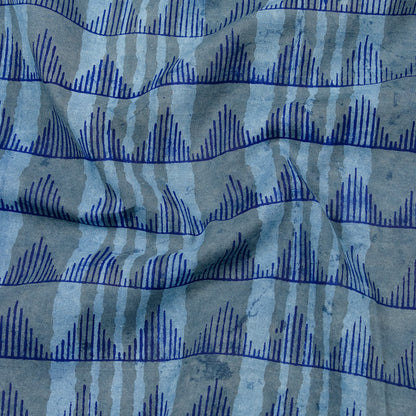 Wave Dabu Hand Block Print Fabric By The Yard