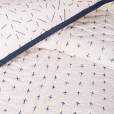 White Decorative Hand Stitched Cotton Kantha Quilt Blanket