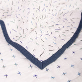 White Decorative Hand Stitched Cotton Kantha Quilt Blanket
