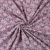 White Floral Indian Hand Block Printed Fabric