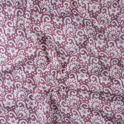 White Floral Indian Hand Block Printed Fabric
