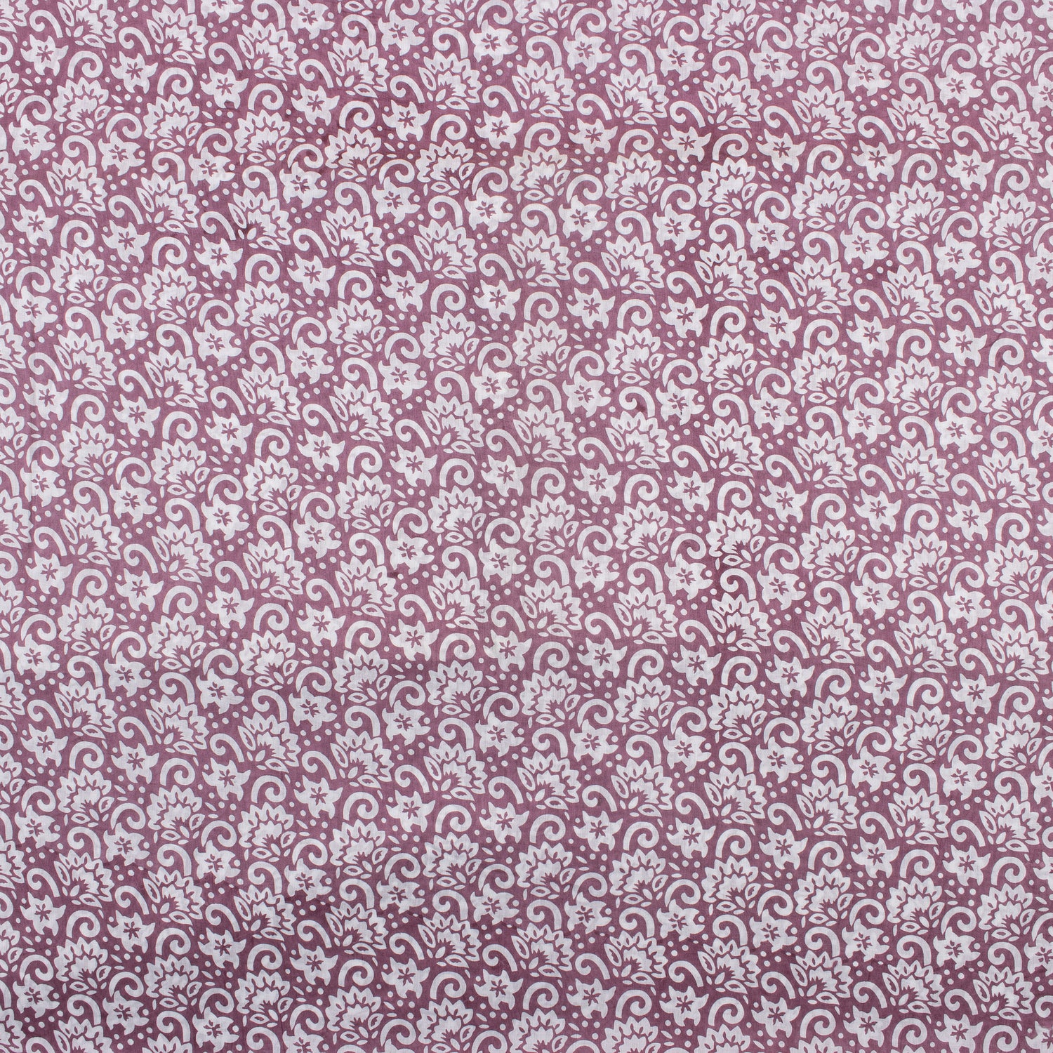 White Floral Indian Hand Block Printed Fabric