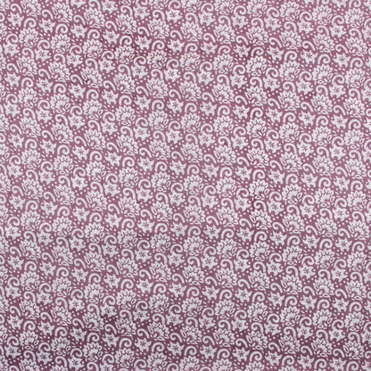 White Floral Indian Hand Block Printed Fabric