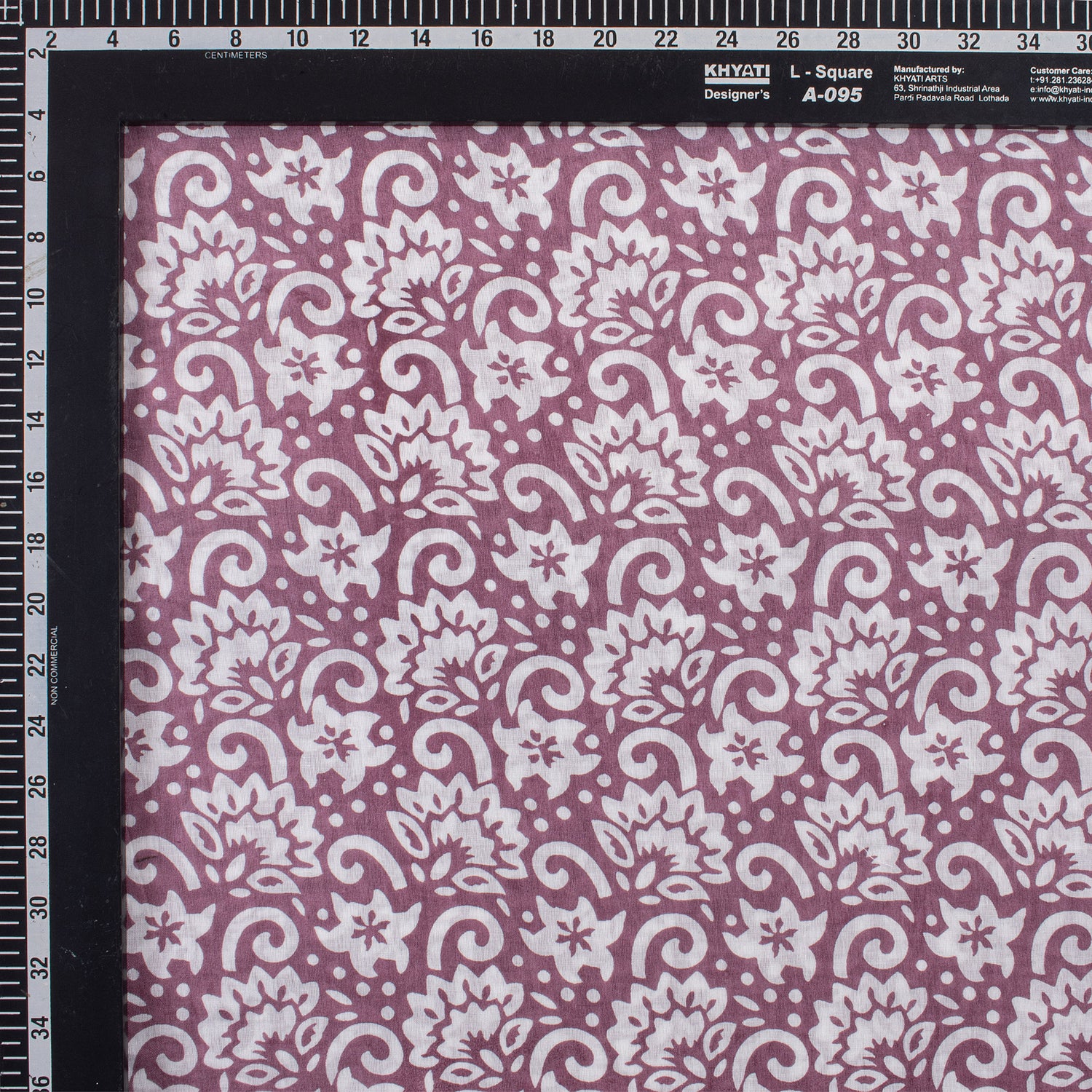 White Floral Indian Hand Block Printed Fabric