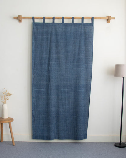 White Gingham Check Block Printed Cotton Curtains