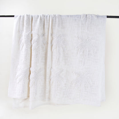 White Handcrafted Sofa 100% Cotton Throw Blanket