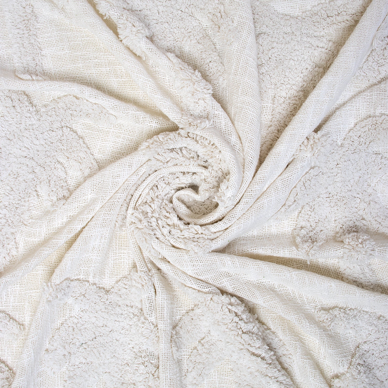 White Handcrafted Sofa 100% Cotton Throw Blanket