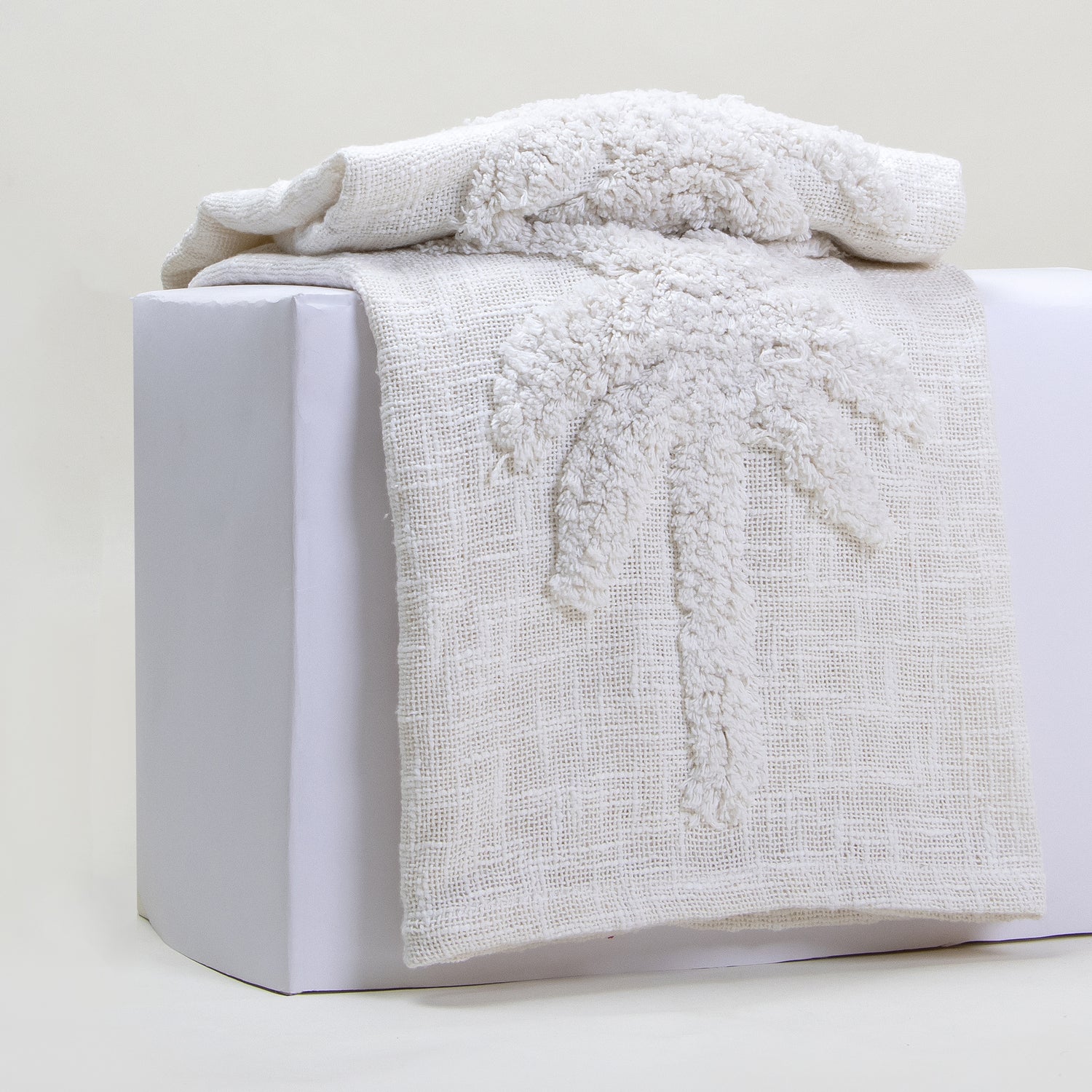 White Handcrafted Sofa 100% Cotton Throw Blanket