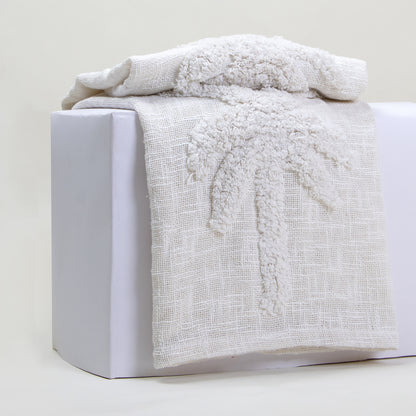 White Handcrafted Sofa 100% Cotton Throw Blanket