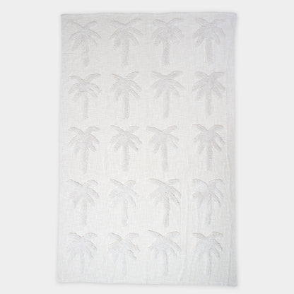 White Handcrafted Sofa 100% Cotton Throw Blanket