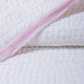 White Pure Cotton Indian Stitched Kantha Quilt Blanket
