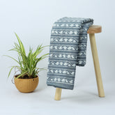 White Striped Cotton Hand Block Print Dabu Fabric