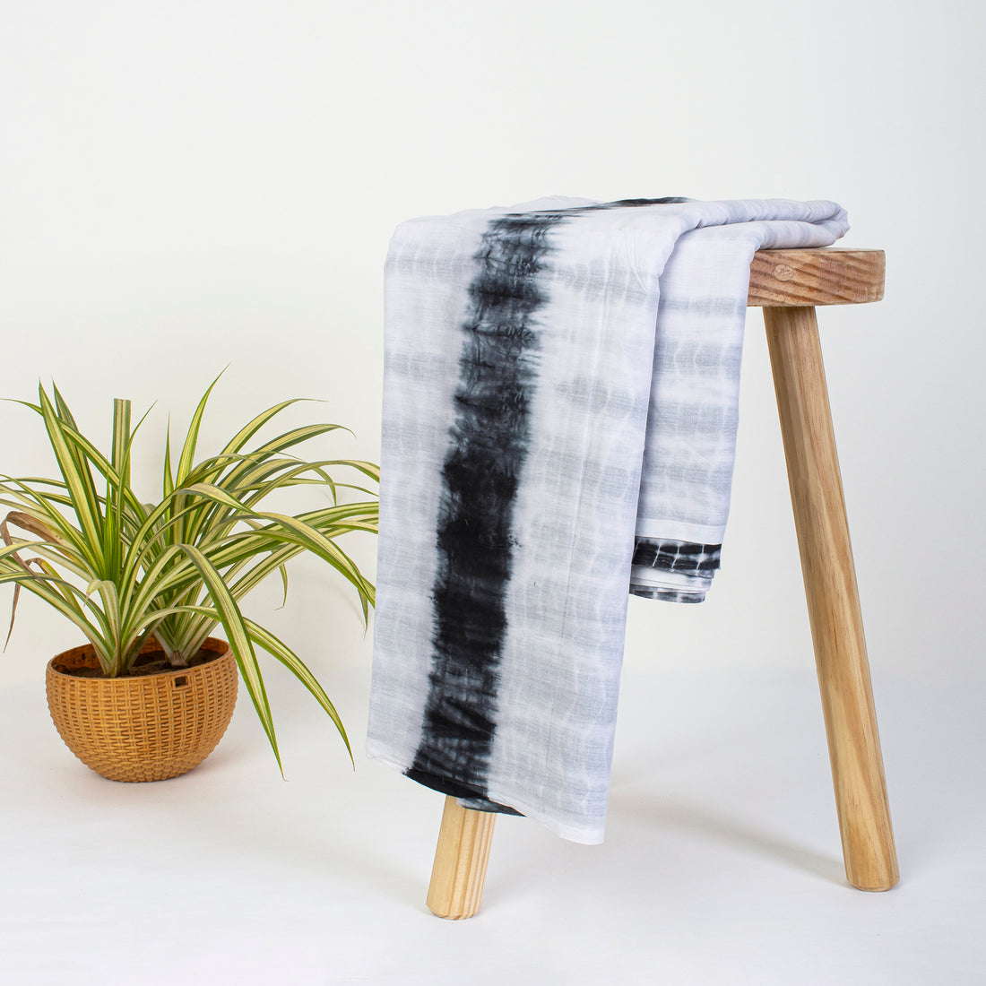 White Tie Dye Shibori Cotton Fabric