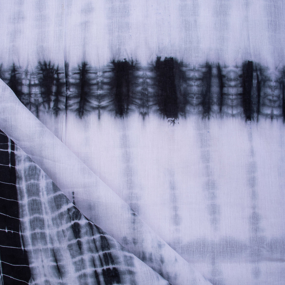 White Tie Dye Shibori Cotton Fabric