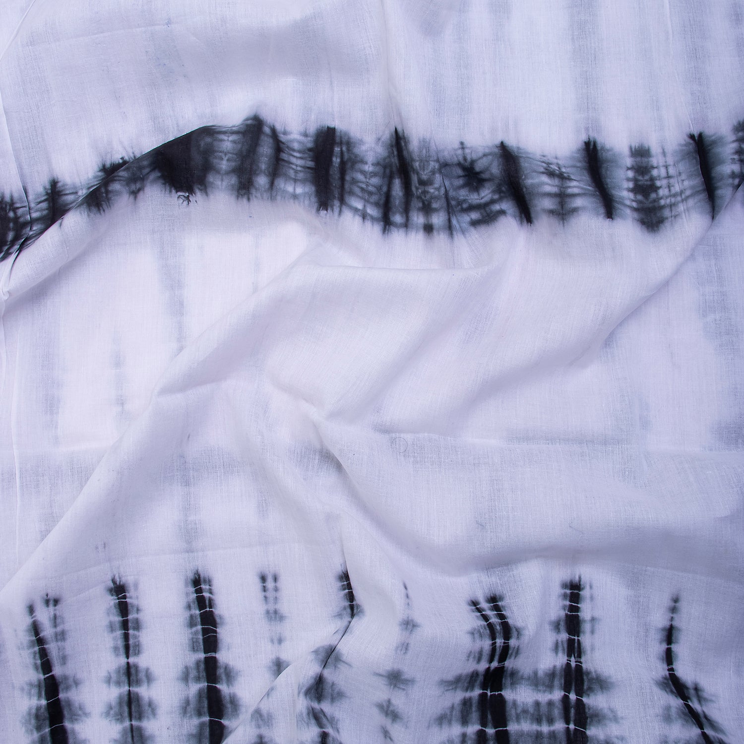 White Tie Dye Shibori Cotton Fabric