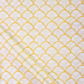 Yellow Block Printed Indian Pure Cotton Fabric Material