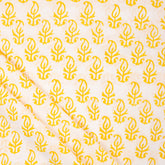 Yellow Booti Hand Block Pure Cotton Indian Fabric