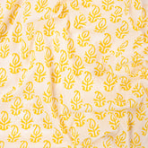 Yellow Booti Hand Block Pure Cotton Indian Fabric