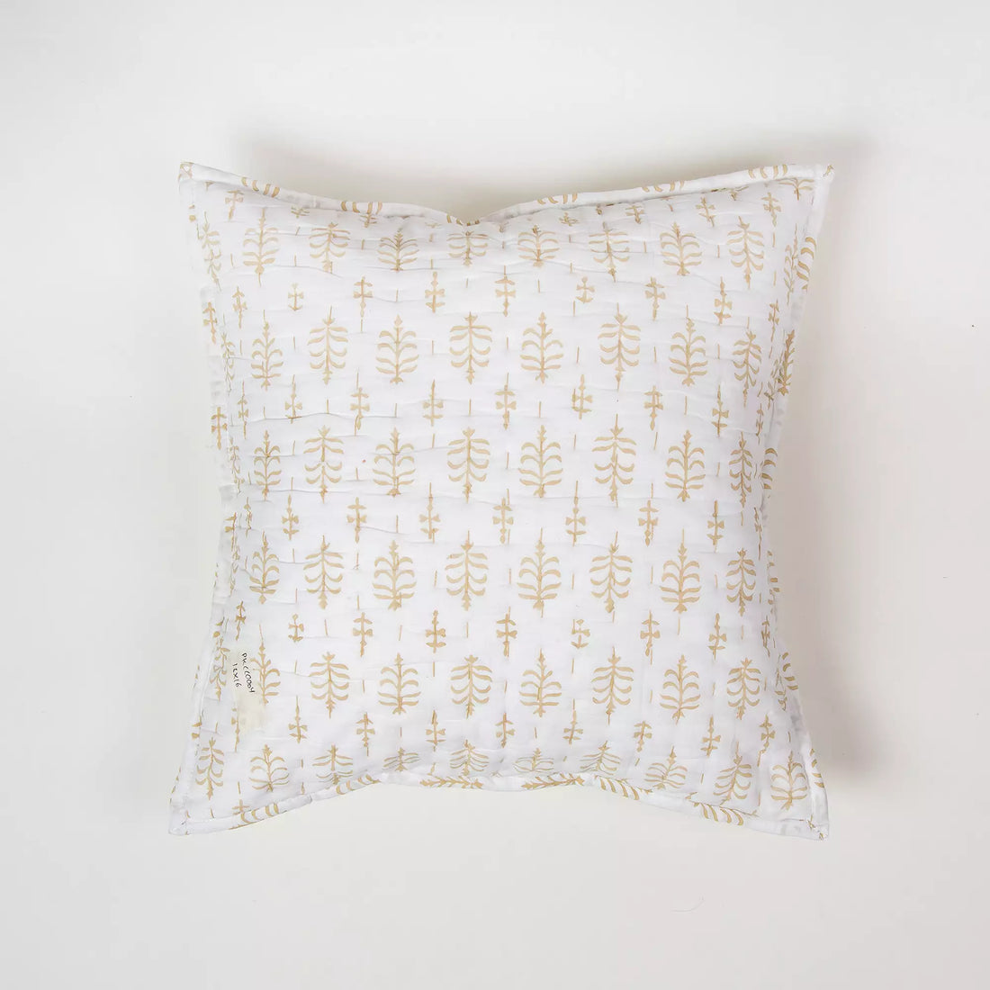 Yellow Booty Kantha Quilted Cushion Cover