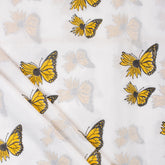 Yellow Butterfly Indian Hand Block Fabric Material