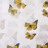 Yellow Butterfly Indian Hand Block Fabric Material