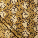 Yellow Dabu Hand Block Printed Cotton Kantha Fabric