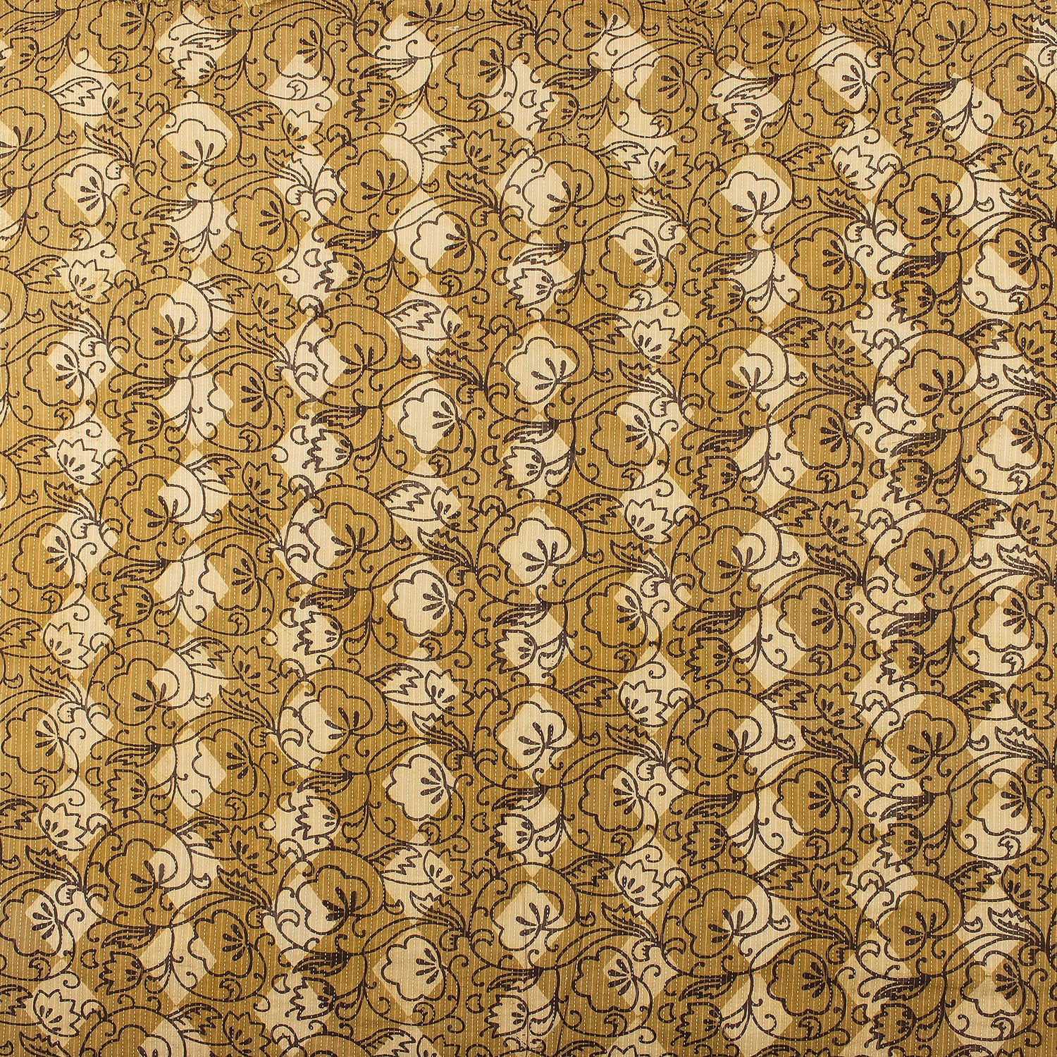 Yellow Dabu Hand Block Printed Cotton Kantha Fabric