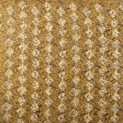 Yellow Dabu Hand Block Printed Cotton Kantha Fabric