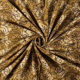 Yellow Dabu Hand Block Printed Cotton Kantha Fabric