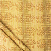 Yellow Dabu Pure Cotton Hand Block Printed Kantha Fabric