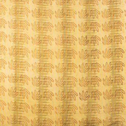 Yellow Dabu Pure Cotton Hand Block Printed Kantha Fabric