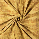 Yellow Dabu Pure Cotton Hand Block Printed Kantha Fabric
